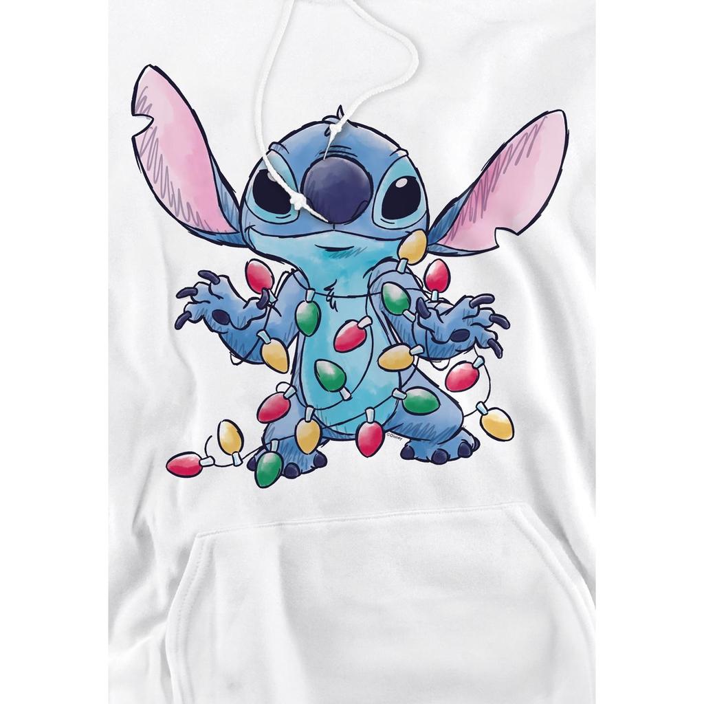 Lilo & Stitch Мужская толстовка с капюшоном Christmas Lights Sketch