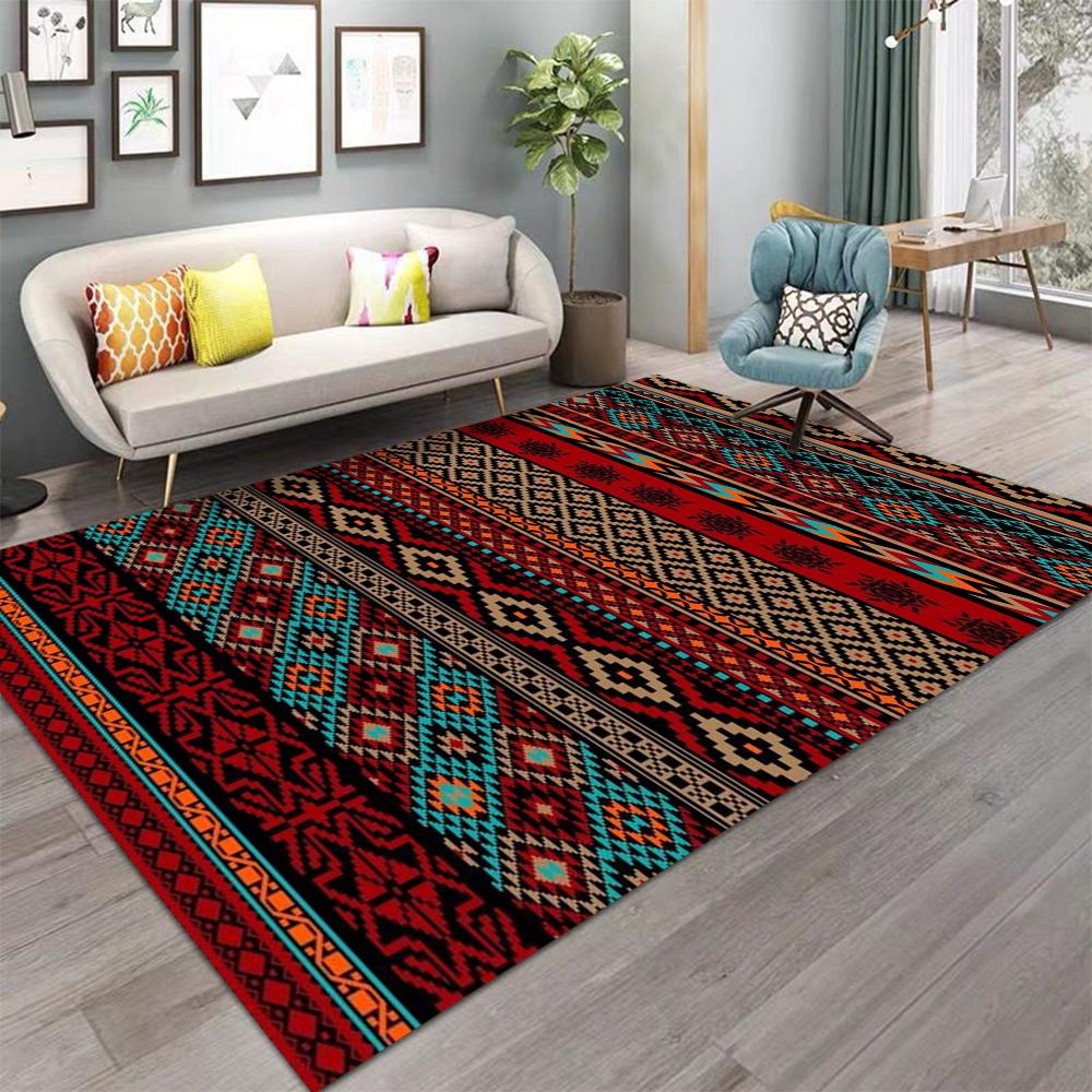 Red Persian Pattern Carpet Traditional Vintage Rug NonSlip Floor Mat for Living Room Bedroom Bedside Rug Classic Home Decor