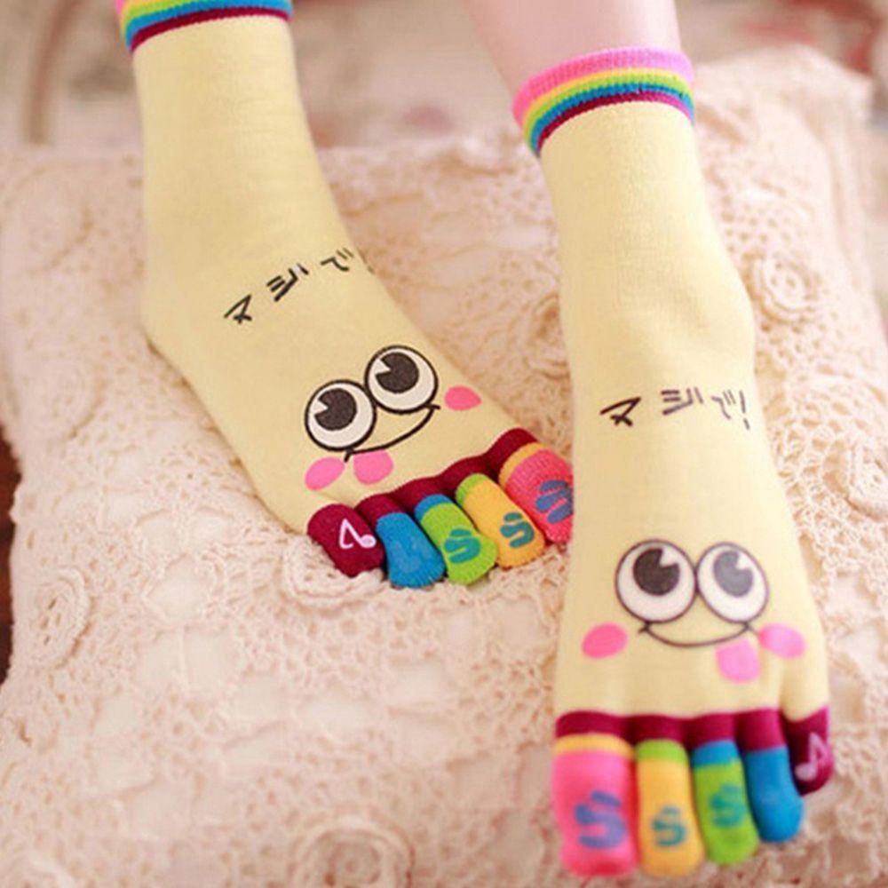 Women Female Cotton Women's Weight Cute Five Toe Socks Performance 1 Pair Micro