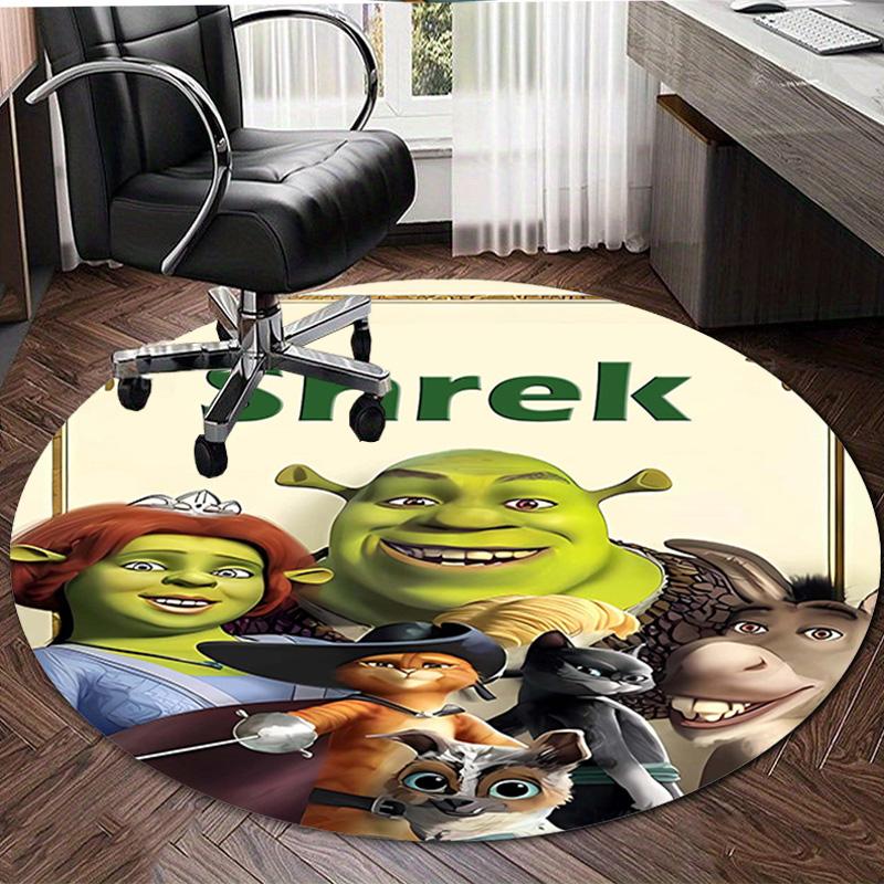 1pc Shrek4 Print Round Carpet Chair Round Carpet Suitable for Bedroom Living Room Home Decorative Carpet