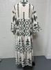 2026 Elegant European Plus Size Women's Printed Bohemian Shirt Dress