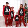 Рождественский принт Семейный комплект с длинными рукавами для родителей и детей Домашняя одежда Костюм Осень