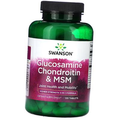 Глюкозамин Хондроитин и МСМ высокой концентрации, Glucosamine Chondroitin & MSM Higher Strength, 120таб (03280001)
