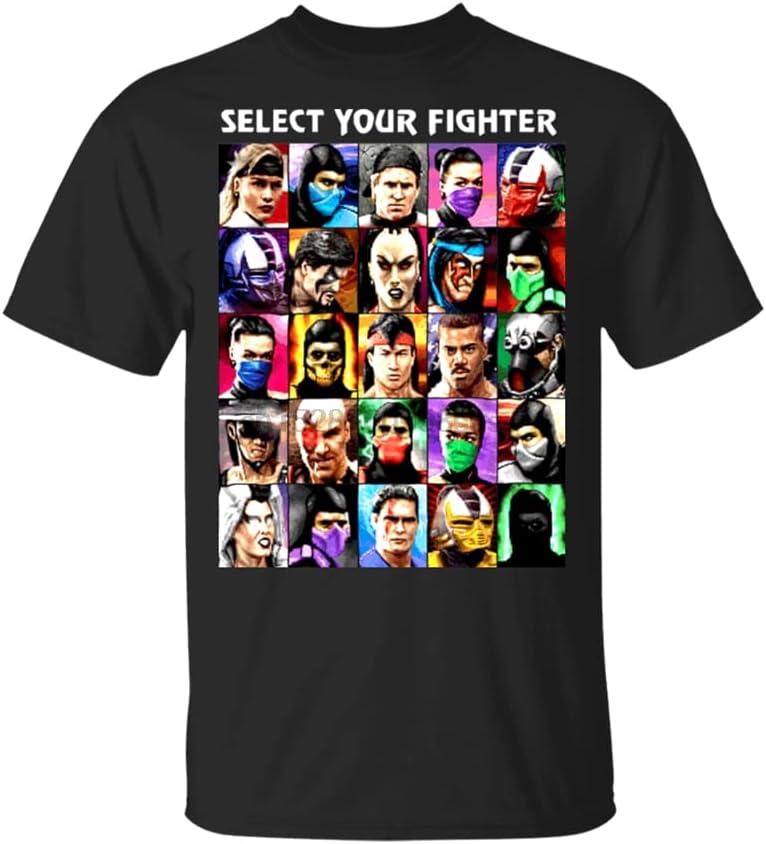 Mortal Kombat Select Your Fighter New T-Shirt Black Men-Women Slogans Customized Tee Shirt