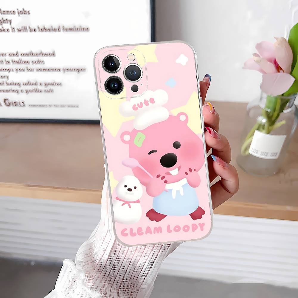 Милый Мультяшный Чехол L-Loopys для IPhone 11 13 16 12 17 14 15 Pro Max Plus Мягкая Прозрачная Задняя Крышка Coque