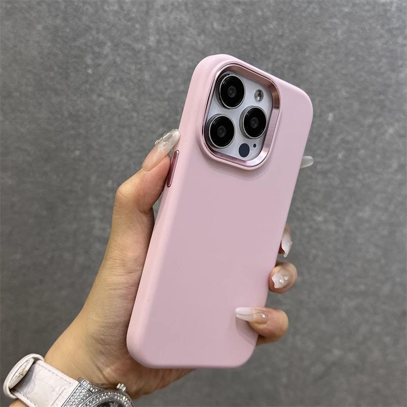 Applicable To Apple IPhone16promax Mobile Phone Case Metal Lens Frame Large Hole Liquid Silicone 15 Full Cover Anti Fall