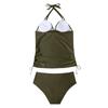 Women's Solid Color Panel Split Flat Angle Large  Swimsuit Swimwear Bathing Suit