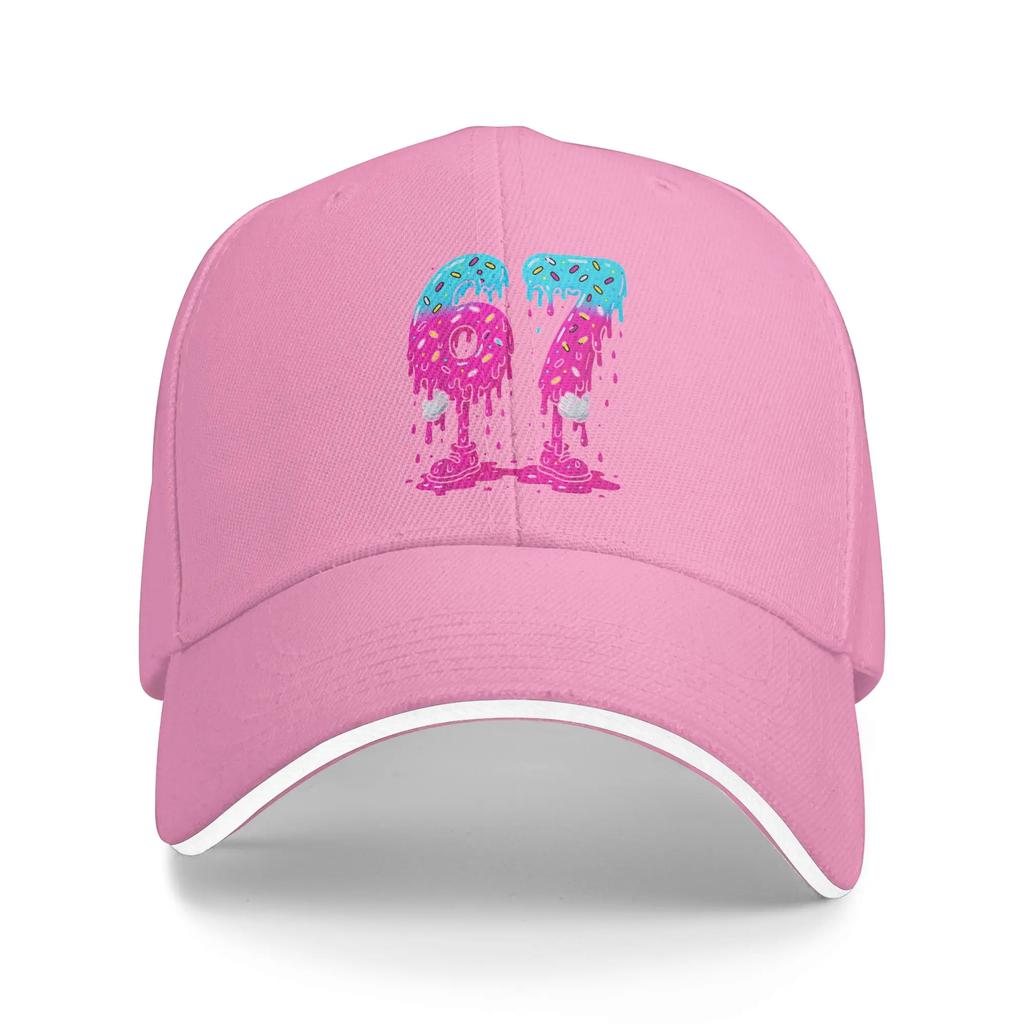 Number  Ice Cream Drip Six Seven  Meme th Birthday Baseball Cap Hip Hop Sandwich Hats Unisex Adjustable Hats Cap Fishing