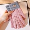 Anti slip Winter Gloves Touchscreen Women Gloves Vintage Warm Mittens  Outdoor Riding