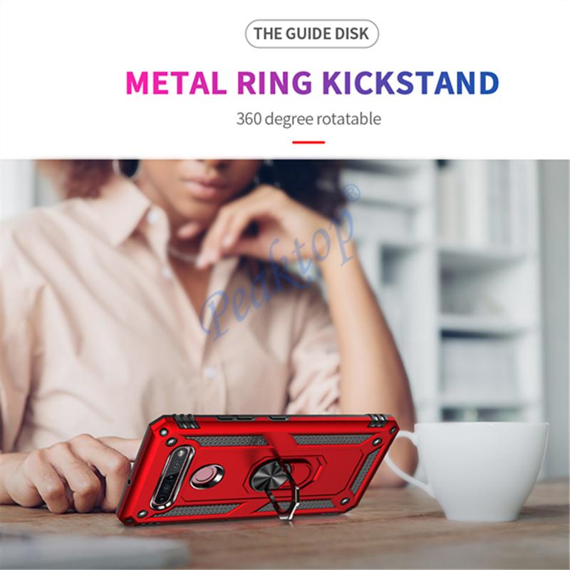 Магнитный защитный чехол с защитой от падения для LG K51S K41S K51 K61 K50S Stylo 6 5 Aristo 2 3 Harmony 4 Q51 Q61, металлическое кольцо-подставка