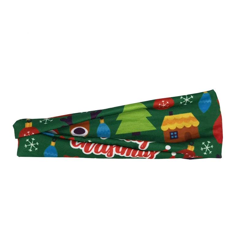 Merry Christmas Headbands for Women Hairband Sports Fitness Yoga Running Sweatband Snowman Snowflake Headwraps Fashion Headwear Hair Accessories Gifts