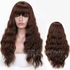 LISI HAIR Ladies Fashion Long Wavy Hair Wig with Bangs Black Brown Blonde Synthetic Fiber Wig with Bangs Party Daily Wear