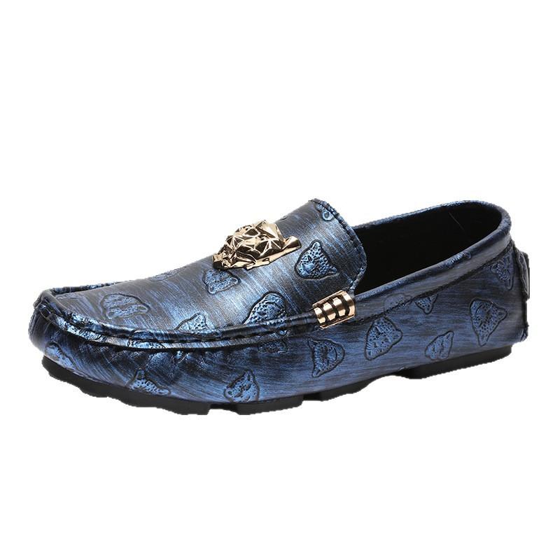 Cross-border Large Size Men's Driving Shoes Slip-On Loafers with Soft Sole, Handmade Fashion Casual Leather Shoes for Men