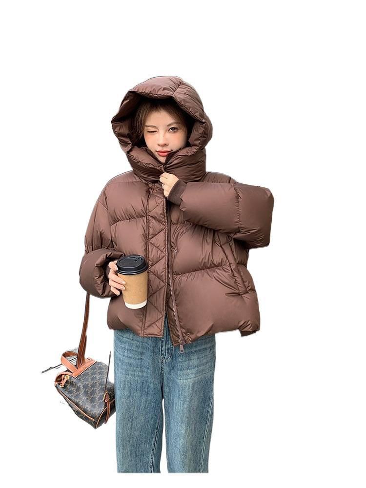 Loose puff bread cotton-padded clothes women's short hooded thickened cotton clothes women's clothing stall physical goods