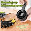 Plastic Cup and Spoon Set for Precise Control of Dosage In Baking, Kitchen, and Cooking, Consisting of 5 Measuring Cups and 5 Cooking Spoons