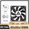 Gdstime 1 шт. DC 12V 24V 80мм x 15мм Двойной подшипник DC вентилятор охлаждения для корпуса ПК 80x80x15мм 8см 8015 Бесшумный радиатор Охладитель 2 контакта