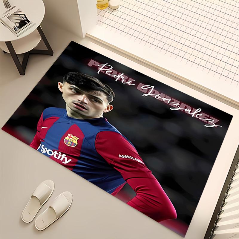 1pc Spain football star Pedri Print Area Rug - Soft, Washable Non-Slip Indoor Mat, Living Room, Home Office Decorative Rug,Office Decorative