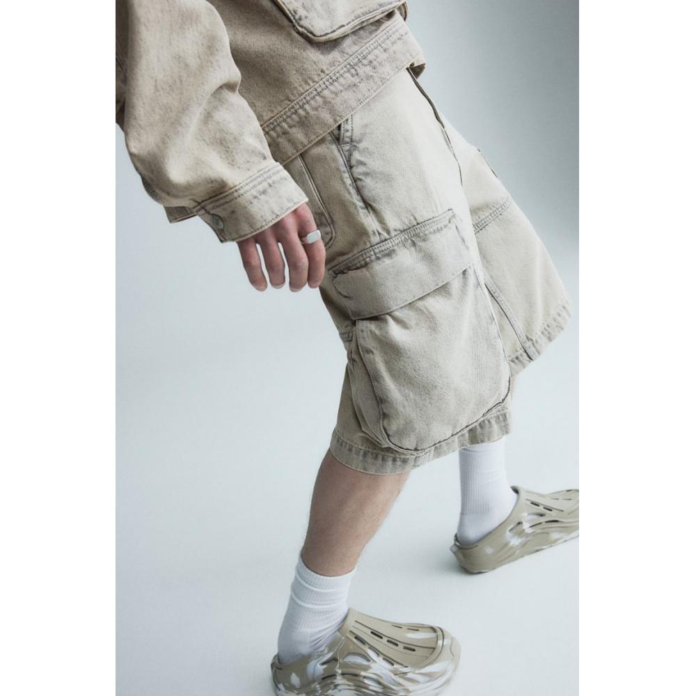 Шорты-карго HM Loose Fit deniM бежевые