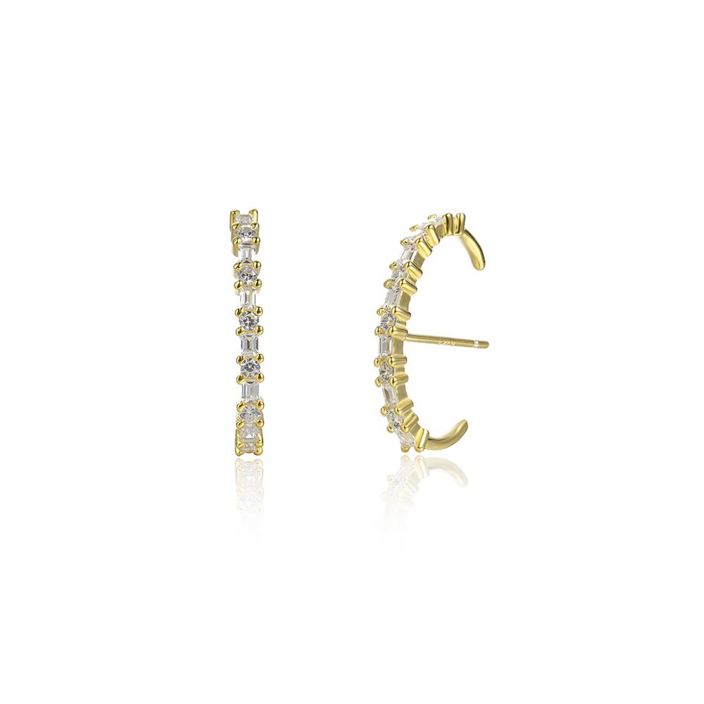 ANDYWEN Серьги-гвоздики из стерлингового серебра 925 пробы с золотым прозрачным фианитом 2023 года, роскошные ювелирные украшения, подарок для женщин