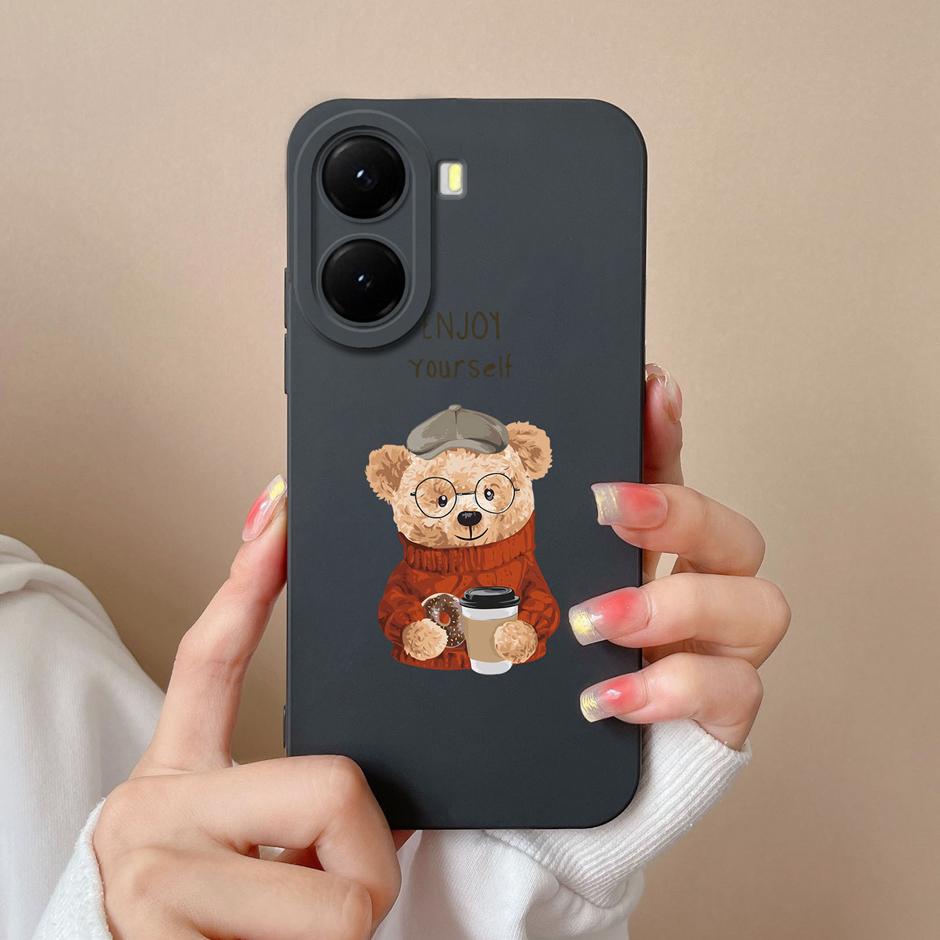 Для Xiaomi Poco X7 X7 Pro Чехлы Мультяшный Динозавр Медведь Ударопрочный Защита от падения Креативный Мягкий Чехол Для Xiaomi PocoX7Pro Capa Funda