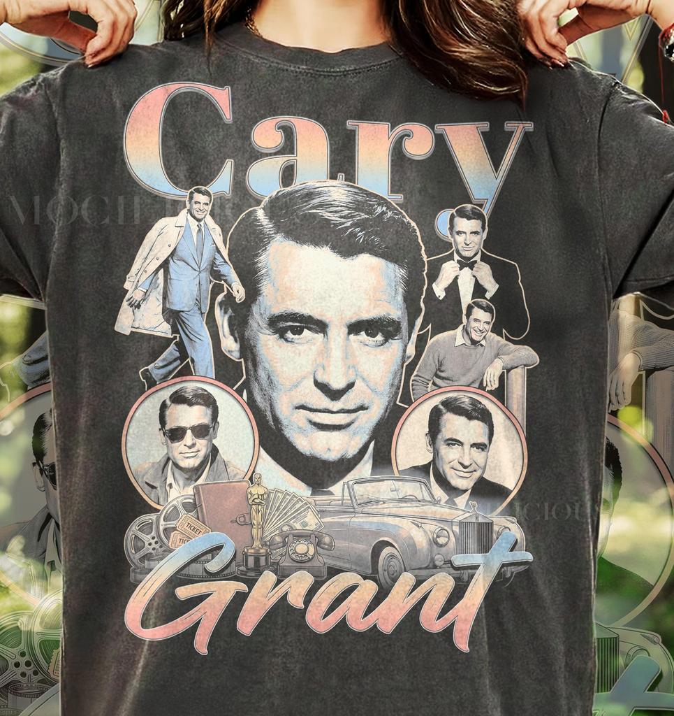 Cary Grant Actor Classic Hollywood Legend Fan Gift Comfort Colors® Tshirt, Old Hollywood Retro Graphic Apparel Vintage Tee