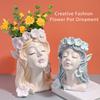 Кашпо в виде головы феи, Ангел, Лицо девочки, Горшок для цветов, Смола, Декоративная ваза, Комнатный горшок для кактусов