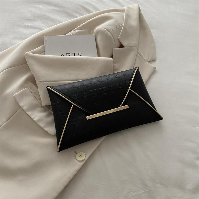 Сумка-конверт из лакированной кожи, женская, глянцевая, деловая, ультратонкая, простая, подмышечная сумка