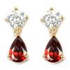 [L4297] - Gold Plated 'Sissi' Golden Garnet Earrings - 15x6 Mm