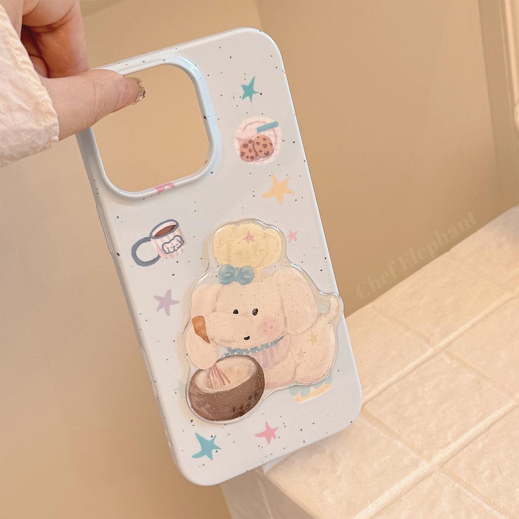 Chef Elephant for 16 for Apple Phone Case for IPhone15ProMax Cute 11 Film Glitter 13 Three-dimensional