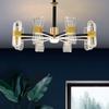 Modern Wrought Iron Acrylic Living Room Chandelier Nordic Home Dining Bedroom Lamps