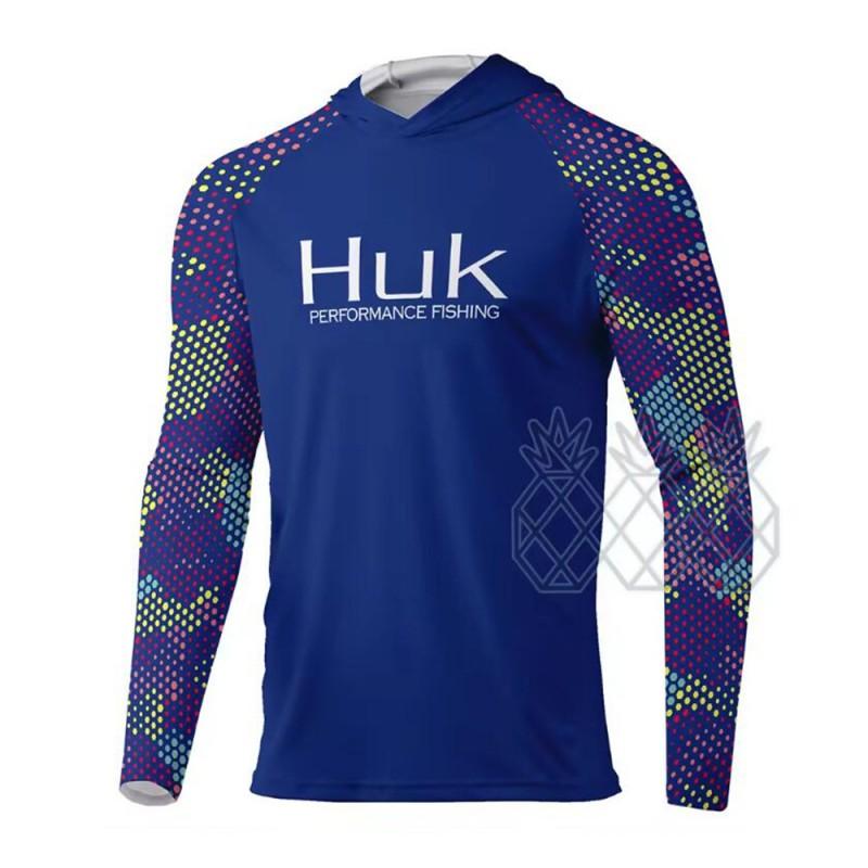 Mens Quick-Dry UV Protection Fishing Shirt With Hood Lightweight Breathable Outdoor Sport Long Sleeve Top