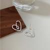 New Geometric Heart Stud Earrings Femininity Sweet and Cool Style Earrings Exquisite Versatile Ear Jewelry
