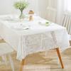 Элегантная кружевная скатерть - Прямоугольная из полиэстера, Французский романтический дизайн, Замысловатые цветочные узоры, Идеально подходит для украшения домашнего обеденного стола