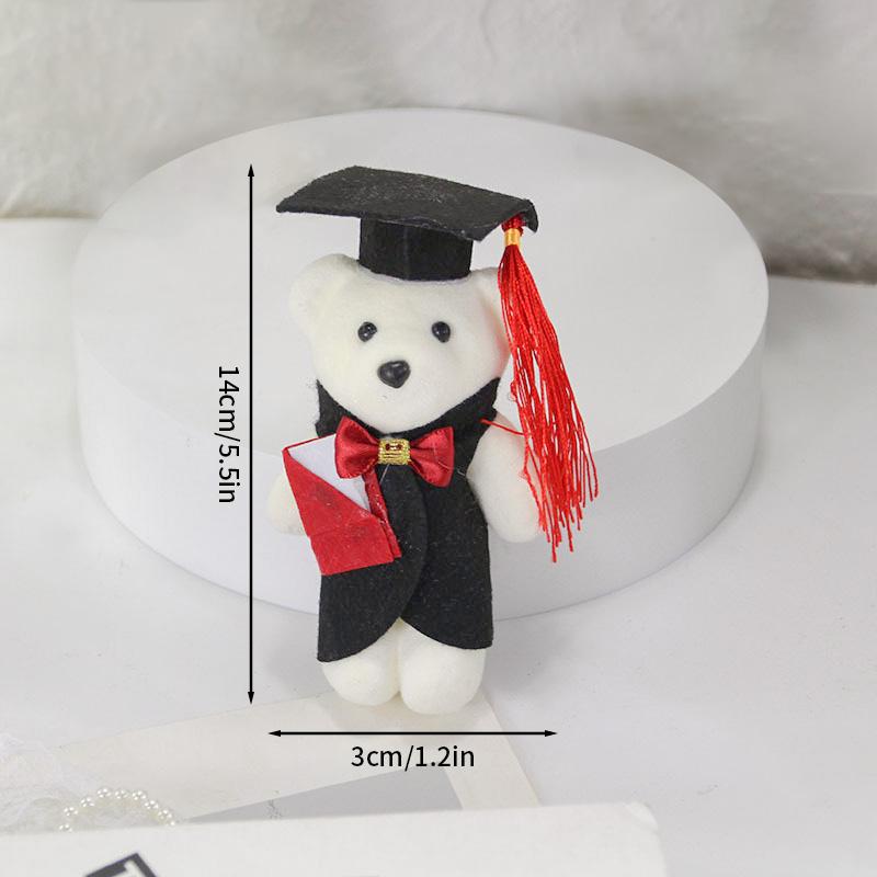 Graduation Season Doctoral Hat Finished Hand Woven Flowers Graduation Bouquet Friend Graduation Gift Mini Graduation Flower Doll