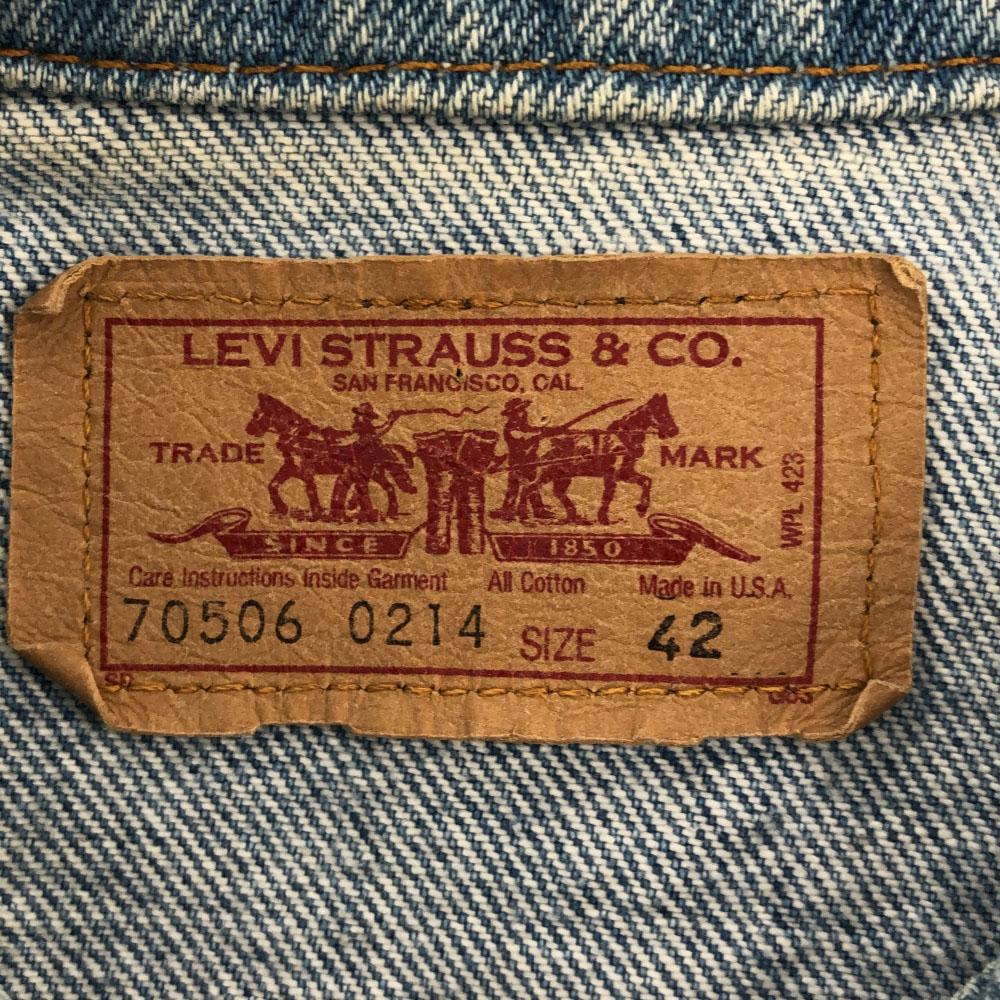 Levi's 90-е Сделано в США 70506 0214 Джинсовая куртка 42 Старая джинсовая куртка Мужская Б/У