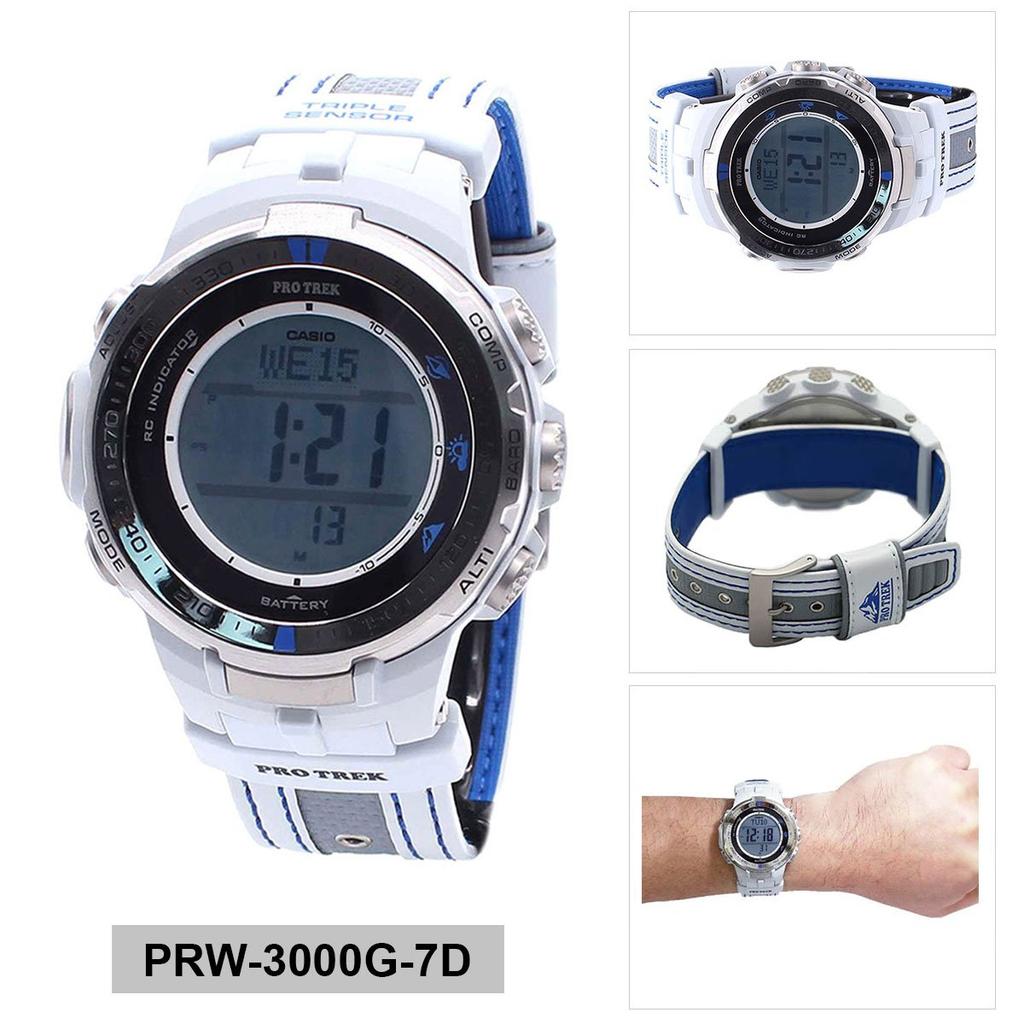 Casio Pro Trek Tough Solar Gray Мужские цифровые повседневные солнечные часы с доставкой за границу Casio PRW-3000G-7D
