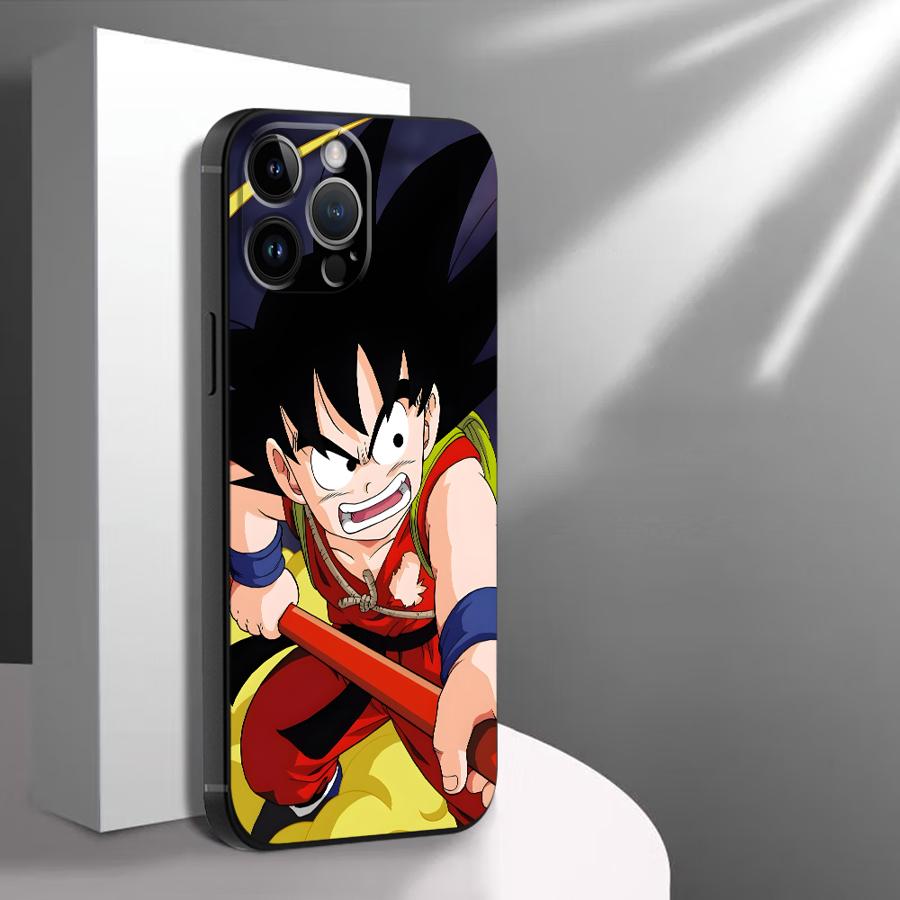 Black Soft Phone Cover Case for iPhone 7 8 15 16 14 Plus 17Air XS Max XR 13 12 11 17 Pro Max Dragon Ball Dragon Logo
