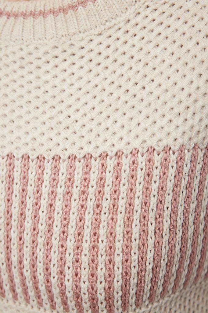 Женский свитер в элегантном стиле, трикотаж с цветными блоками, свитер