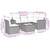 6 Piece Garden Sofa Set with Cushions Brown Poly Rattan