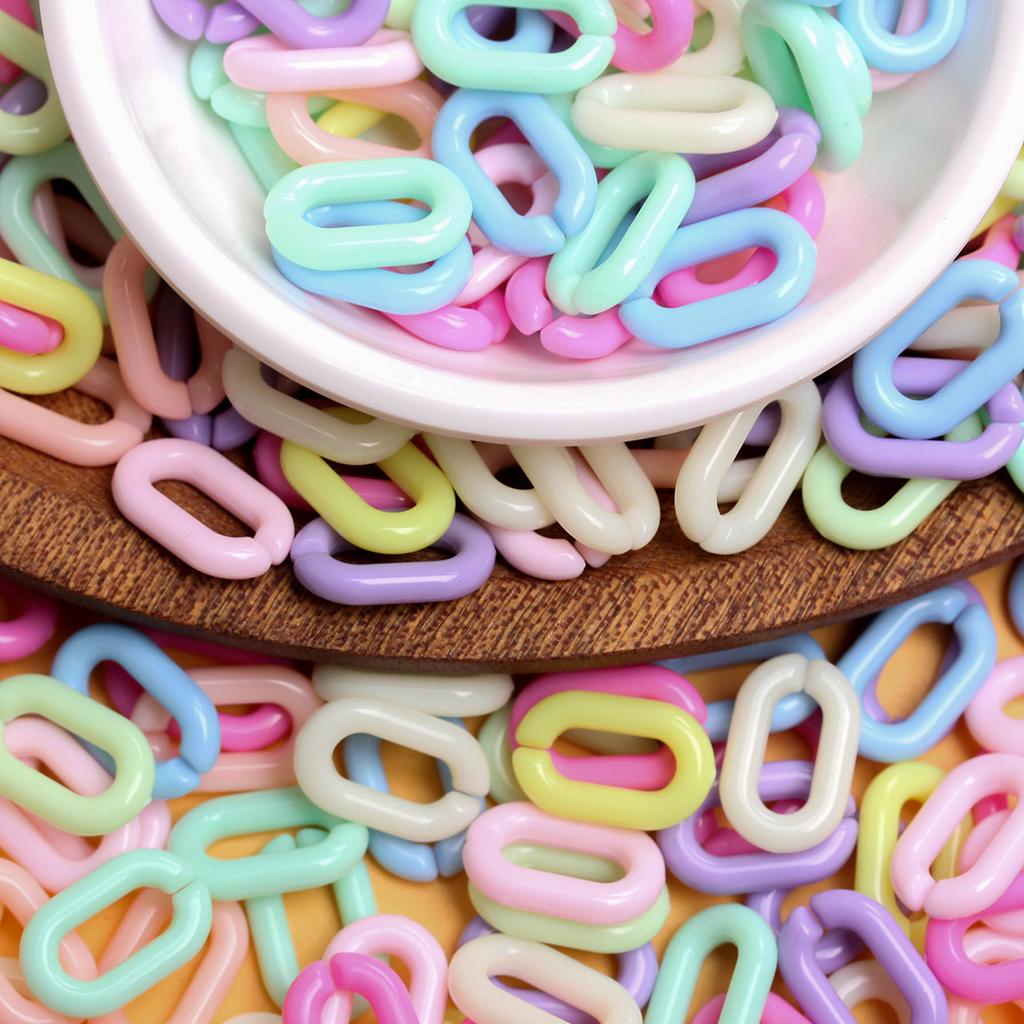 500g/bag About 2200Pcs 14mm*9mm Twisted DIY Multicolor Chains Acrylic Beads Jewelry Findings Accessories Assembled Parts