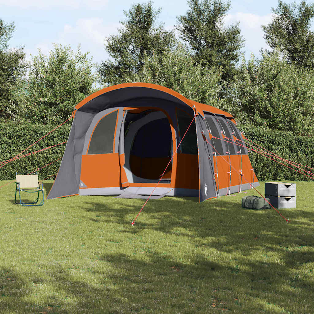 Family Tent with Roof in Grey and Orange 576 x 325 x 213 cm
