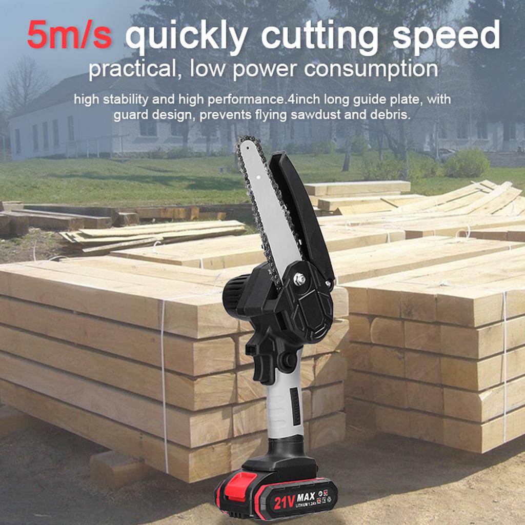 21 В 6-дюймовые портативные электрические обрезные пилы, маленькая бензопила для раскалывания древесины, щеточный двигатель, одна рука