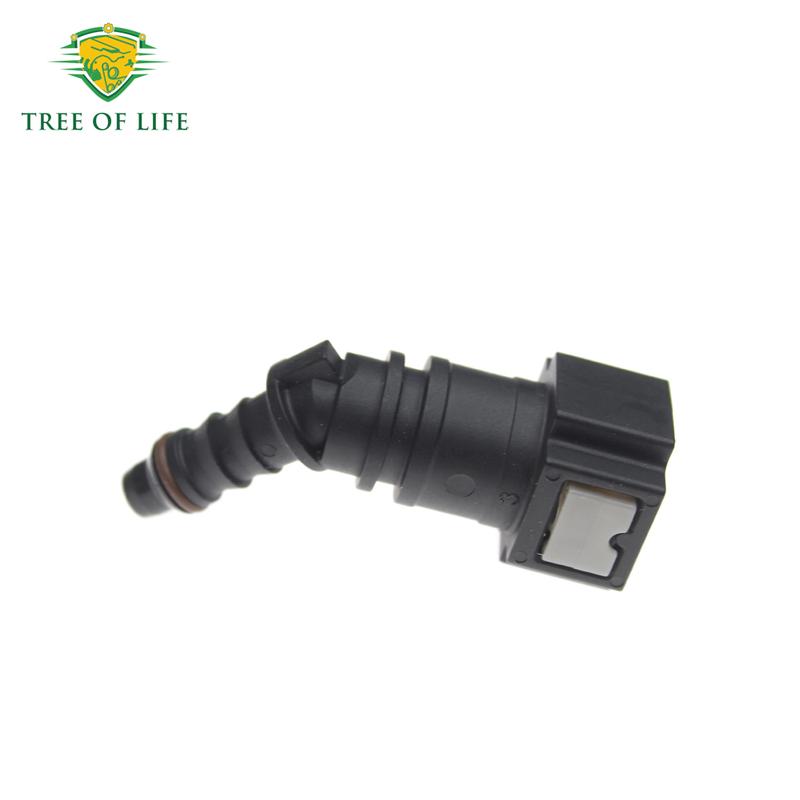Car Fuel Line Coupler Hose 7.89mm/ID6 45° Plastic Pipe Coupler Quick Disconnect Release Connector Rubber Nylon Hose Accessories