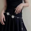 Y2K Flower Waist Chain Multi-layer Bohemian Body Chain Elegant Metal Belly Chain  Jeans Decoration