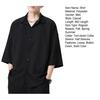 Spring Summer Men Shirt Turn-down Collar Single-breasted Half Sleeves Ice Silk Buttons Loose Casual Wear School Dating Mid Length Top