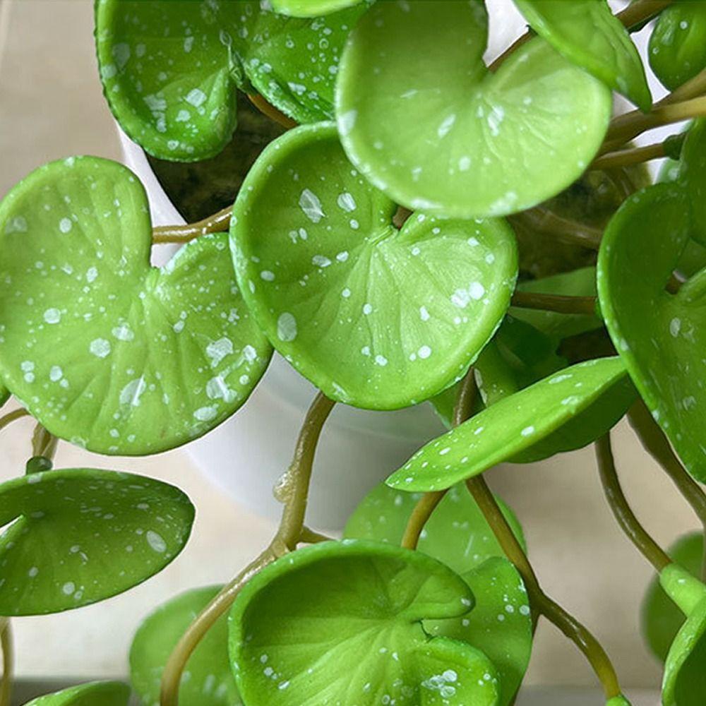 Soft Fake Ivy Leaf Leaves Handmade Mini Bouquet Artificial Copper Coin Grass Plants Garden