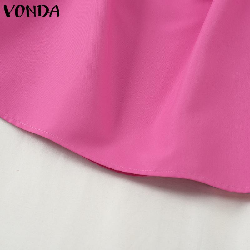 VONDA Женские летние блузки с открытыми плечами и оборками-фонариками с длинным рукавом