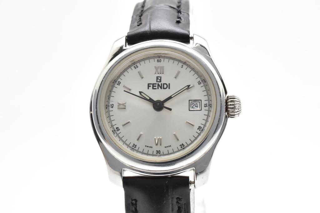 Used FENDIWatches black leather mens