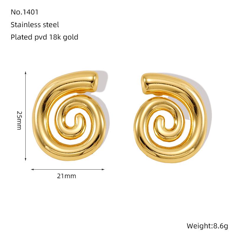 Минималистичные металлические серьги-спирали: Уникальный европейский и американский дизайн, женский нишевый стиль, передовые темпераментные серьги-пусеты.