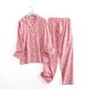 Cotton Trouser Pajamas Suit for Home Wear Simple Printed Loose Autumn and Winter Long Sleeve Pant Pyjamas Women Sets